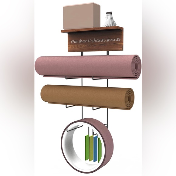 Storage & Organization Yoga Mat Holder Wall Mount With Wood Floating